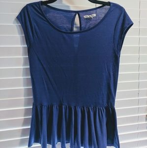 Blue peplum top